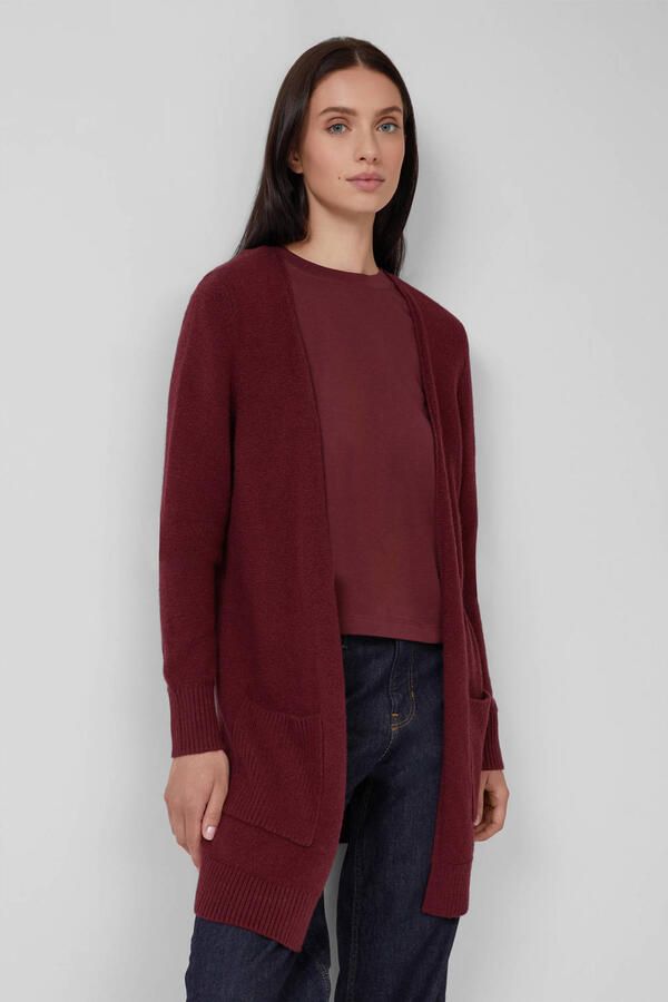 S.Oliver gebreid vest met wol donkerrood - Foto 2