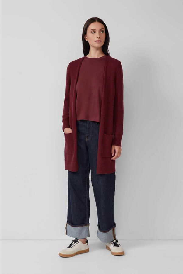 S.Oliver gebreid vest met wol donkerrood