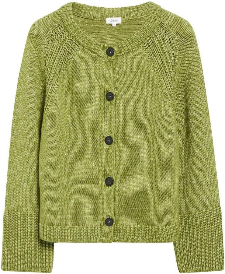 S.Oliver gebreid vest met wol groen