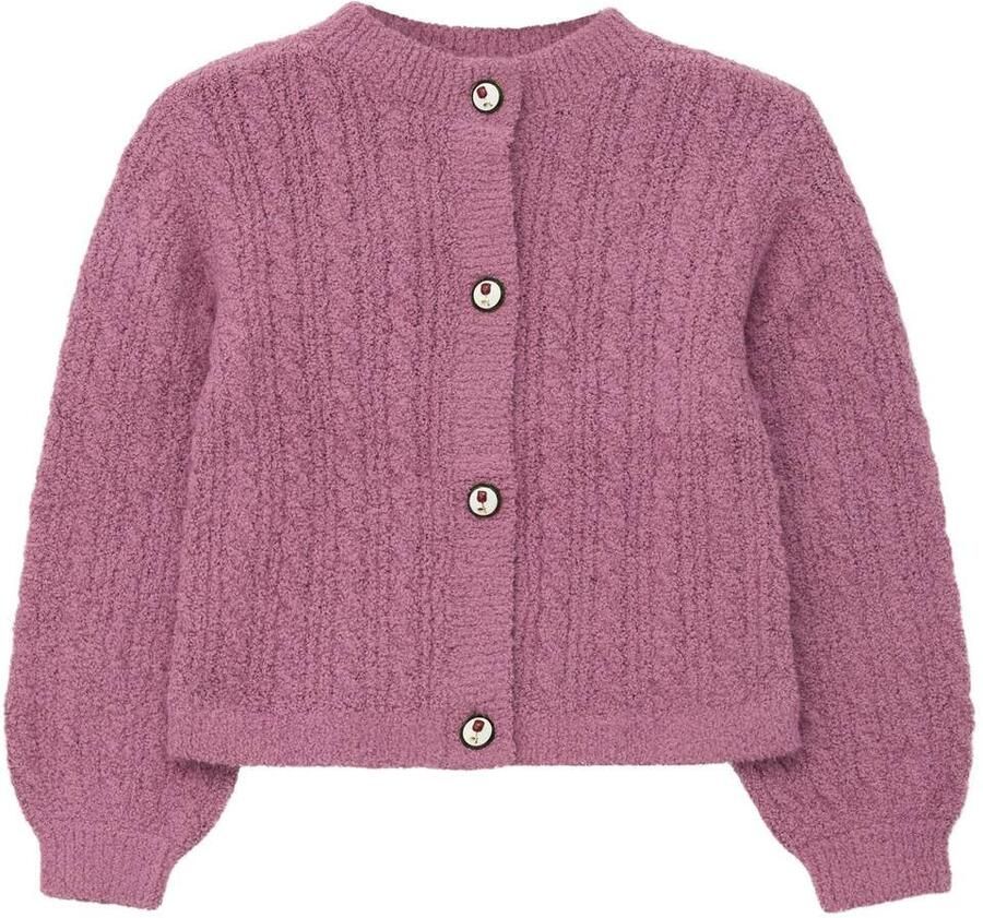 S.Oliver gebreid vest roze Meisjes Polyamide Ronde hals Effen