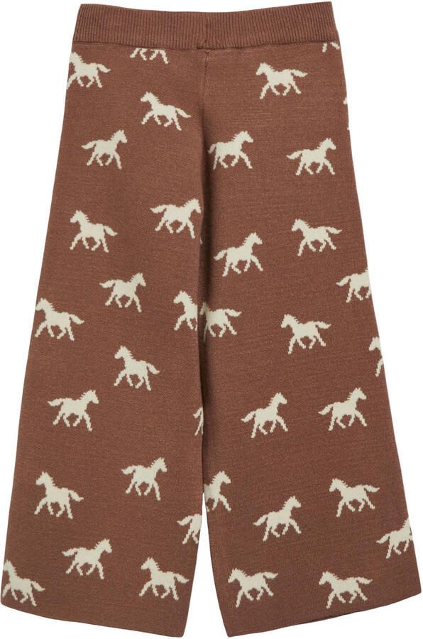 S.Oliver gebreide casual broek met print donkerbruin