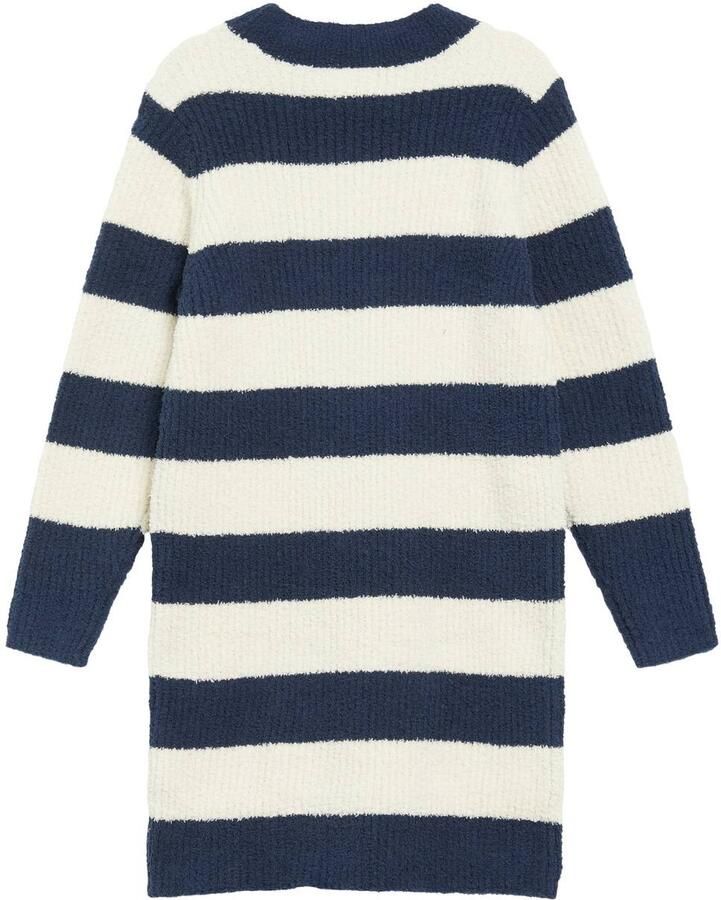 S.Oliver gebreide gestreepte jurk ecru donkerblauw Meisjes Polyester Ronde hals