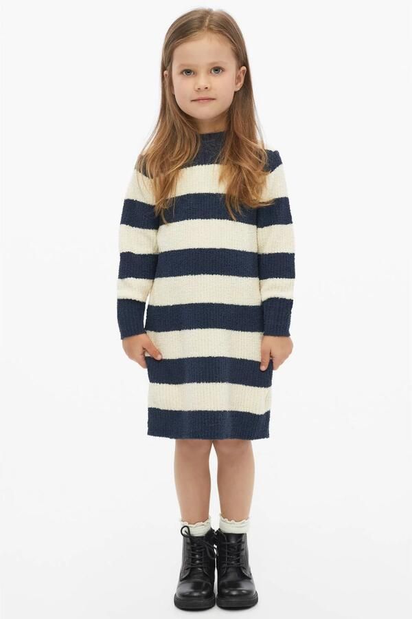 S.Oliver gebreide gestreepte jurk ecru donkerblauw Meisjes Polyester Ronde hals - Foto 3