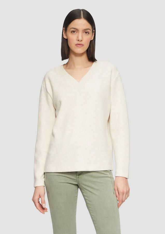 S.Oliver Trui met V-hals in gemêleerde look