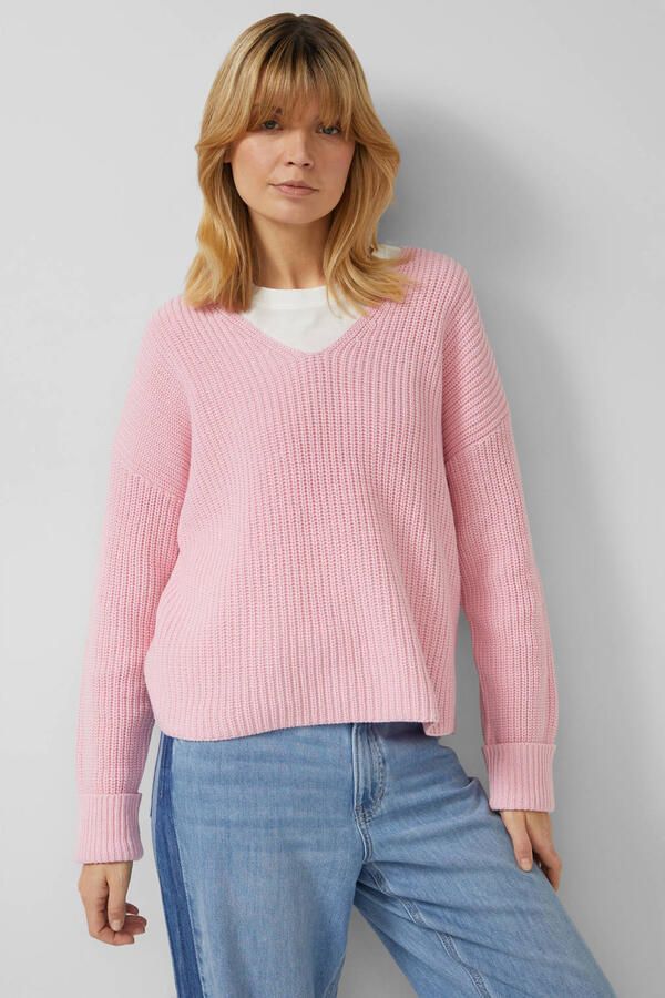 S.Oliver RED LABEL Oversized gebreide pullover van Katoenmix