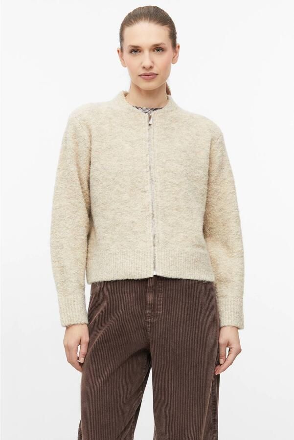 S.Oliver gemêleerd gebreid vest met wol beige