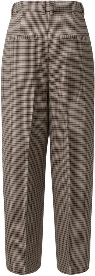 S.Oliver geruite barrel broek met plooien beige zwart