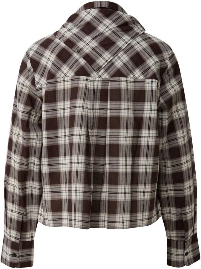 S.Oliver geruite blouse bruin ecru