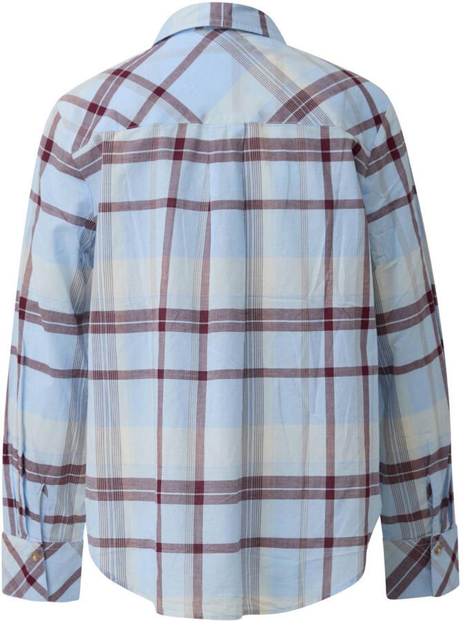 S.Oliver geruite blouse lichtblauw bruin