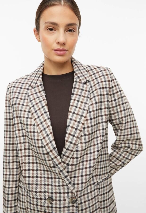 S.Oliver geruite double breasted blazer grijs zwart - Foto 2