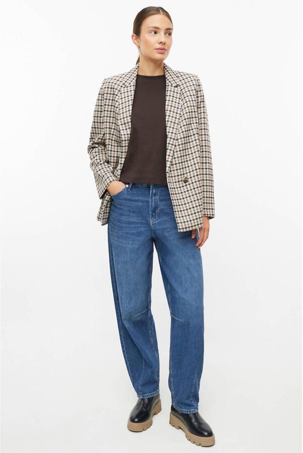 S.Oliver geruite double breasted blazer grijs zwart - Foto 3