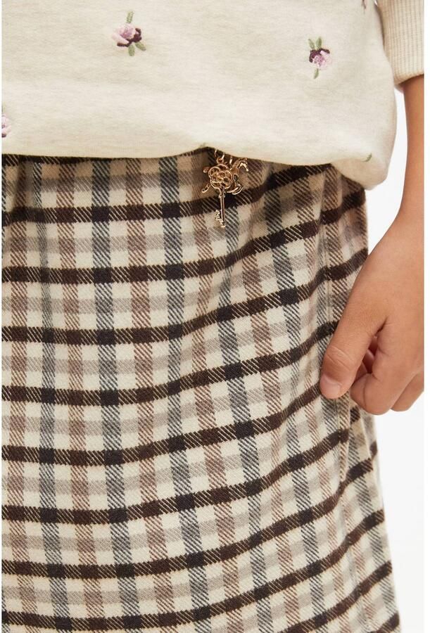 S.Oliver geruite korte rok bruin beige Meisjes Polyester Ruit - Foto 2