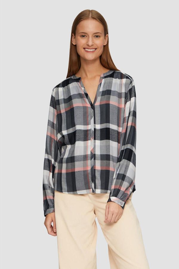 S.Oliver Blouse met lange mouwen met ruitpatroon - Foto 2