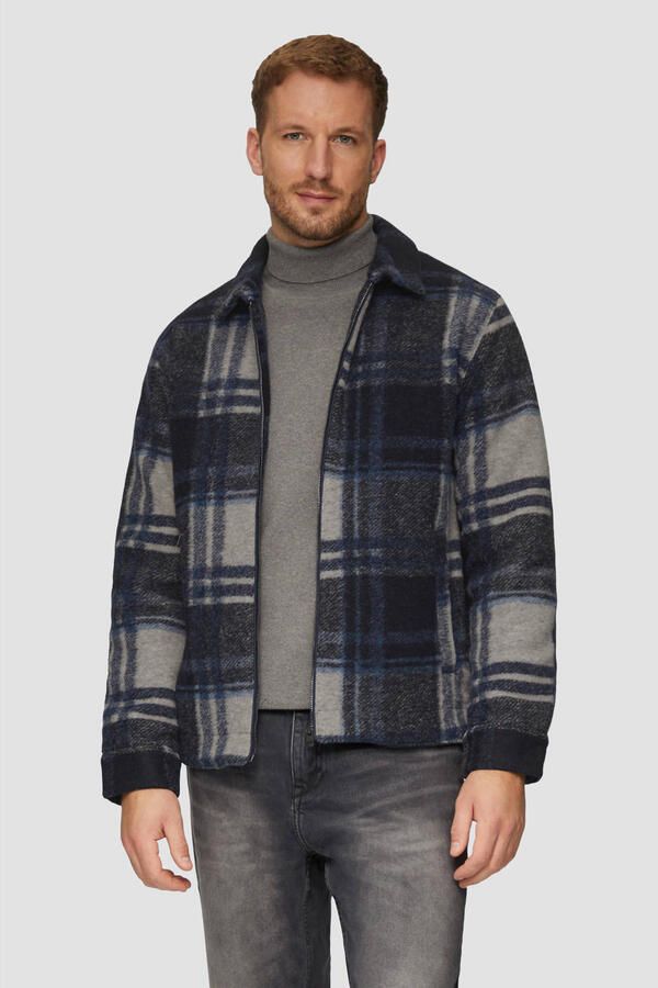 S.Oliver RED LABEL Geruit jack met platte kraag - Foto 2