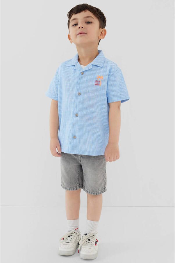 S.Oliver gestreept casual overhemd blauw