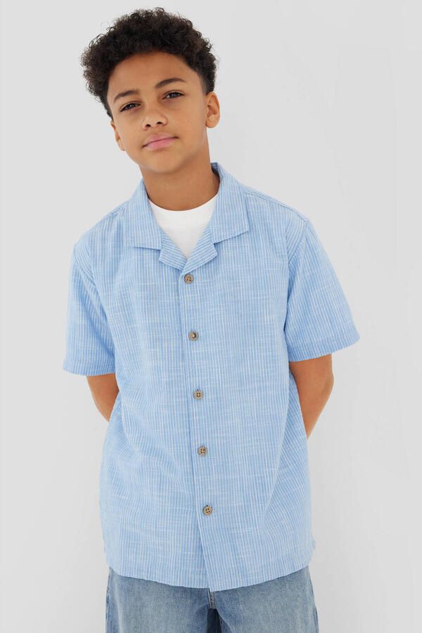 S.Oliver gestreept casual overhemd blauw