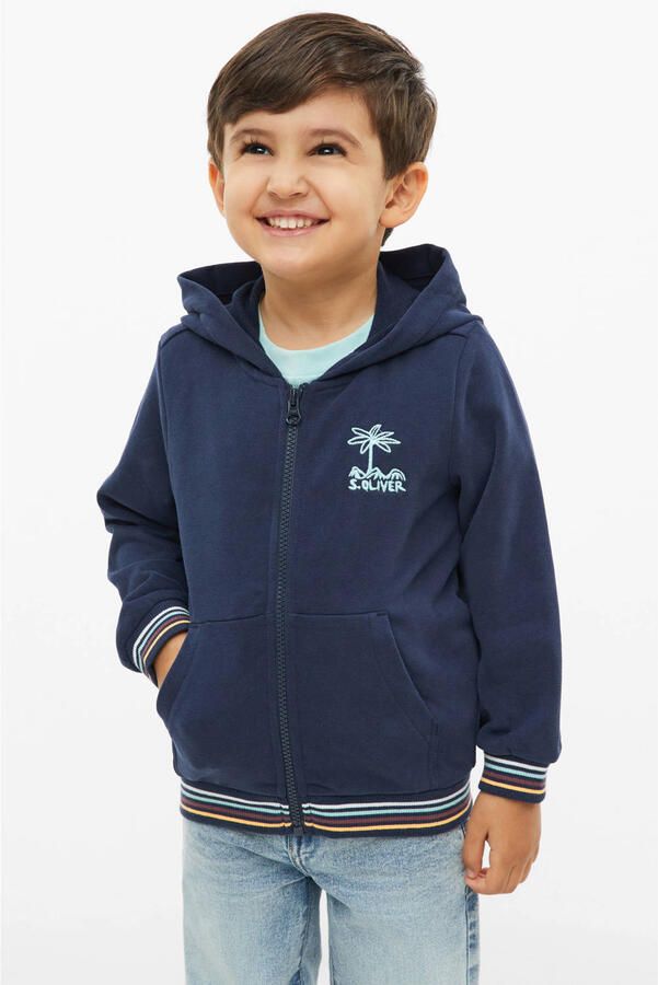 S.Oliver gestreept sweatvest donkerblauw