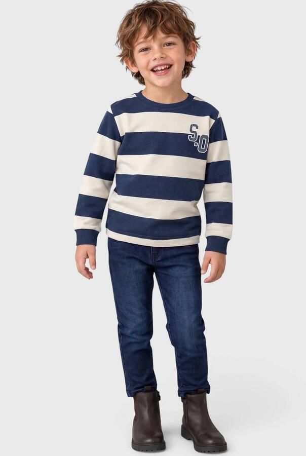 S.Oliver gestreept T-shirt marine Blauw Jongens Sweat Ronde hals Streep - Foto 2
