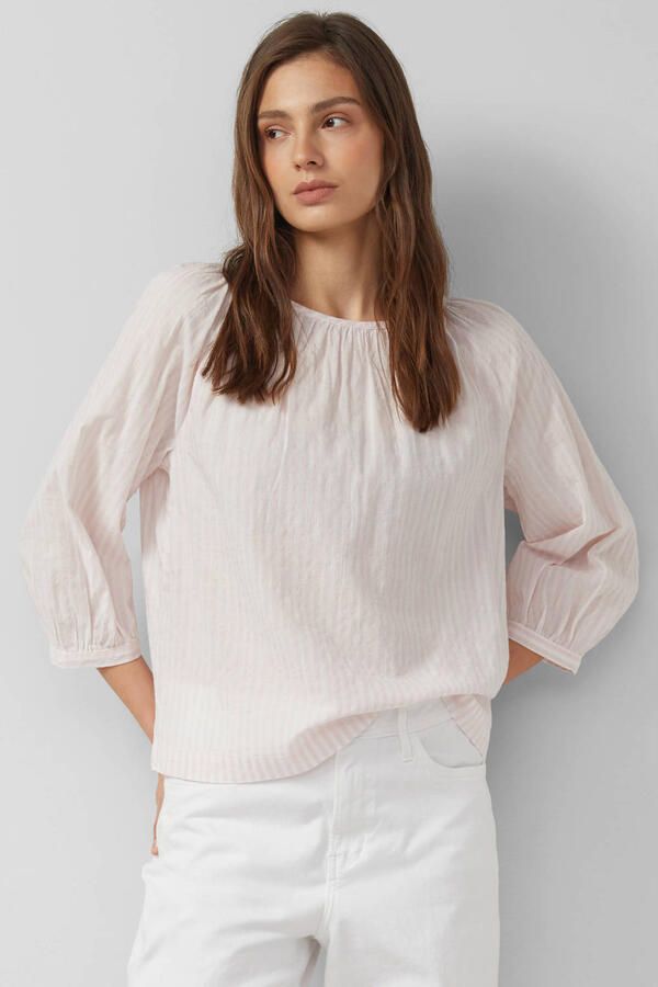 S.Oliver RED LABEL relaxed fit blouse van katoen- en viscosemix