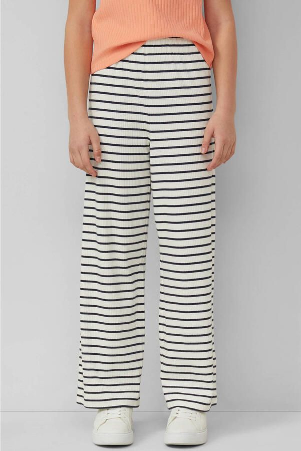 S.Oliver gestreepte casual broek ecru