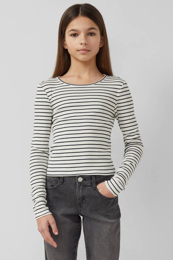 S.Oliver gestreepte longsleeve donkerblauw