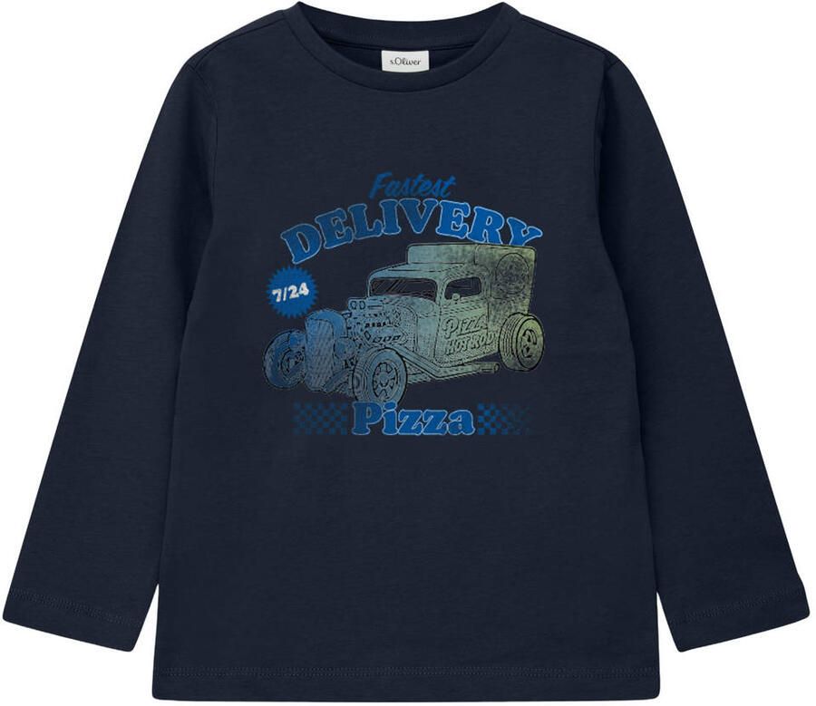 S.Oliver gestreepte longsleeve donkerblauw