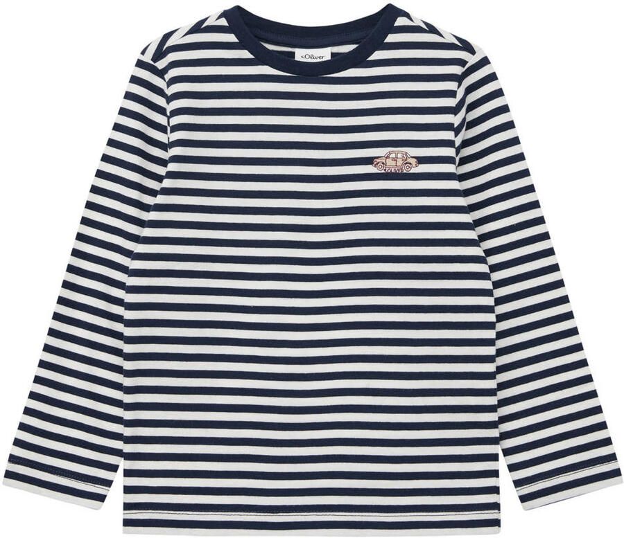 S.Oliver gestreepte longsleeve donkerblauw