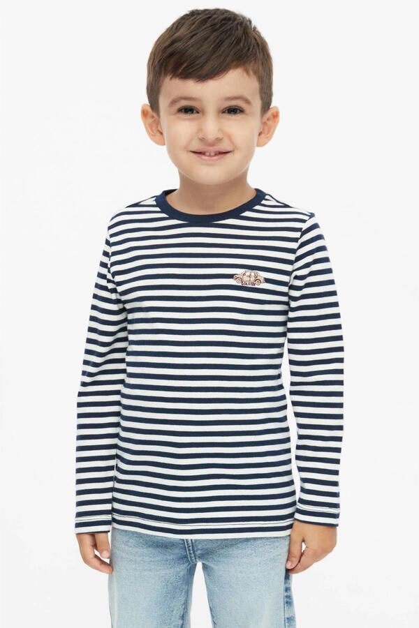 S.Oliver gestreepte longsleeve donkerblauw