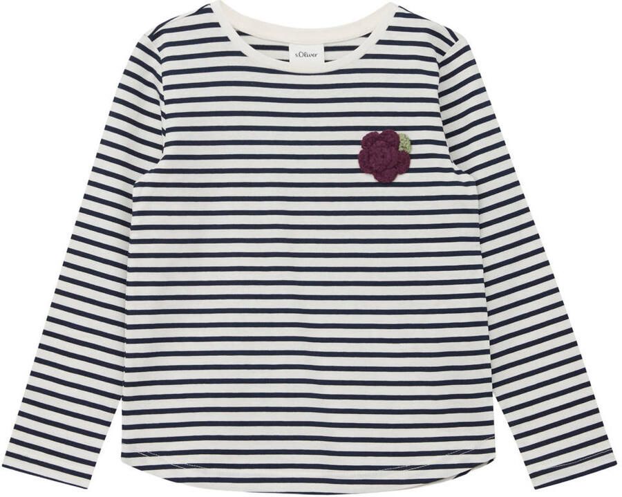 S.Oliver gestreepte longsleeve ecru donkerblauw