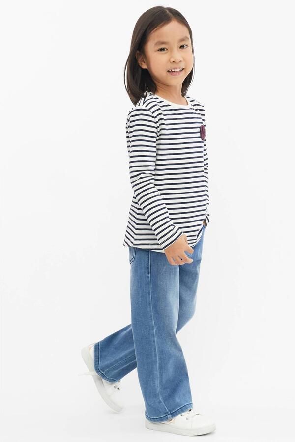 S.Oliver gestreepte longsleeve ecru donkerblauw Meisjes Katoen Ronde hals - Foto 3