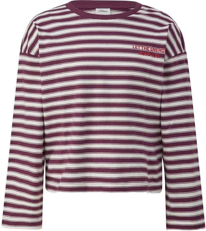 S.Oliver gestreepte longsleeve paars Meisjes Katoen Ronde hals Streep