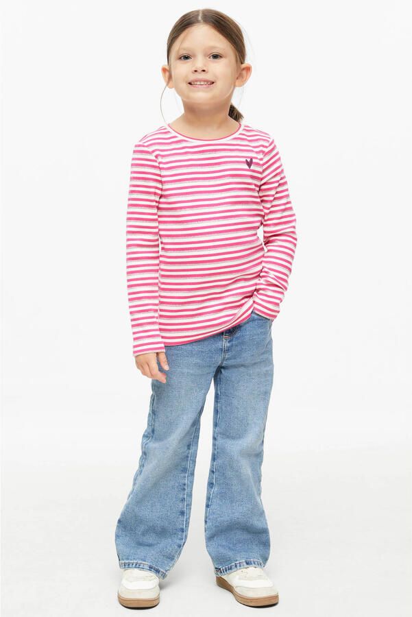 S.Oliver gestreepte longsleeve roze Meisjes Katoen Ronde hals Streep glitter - Foto 3