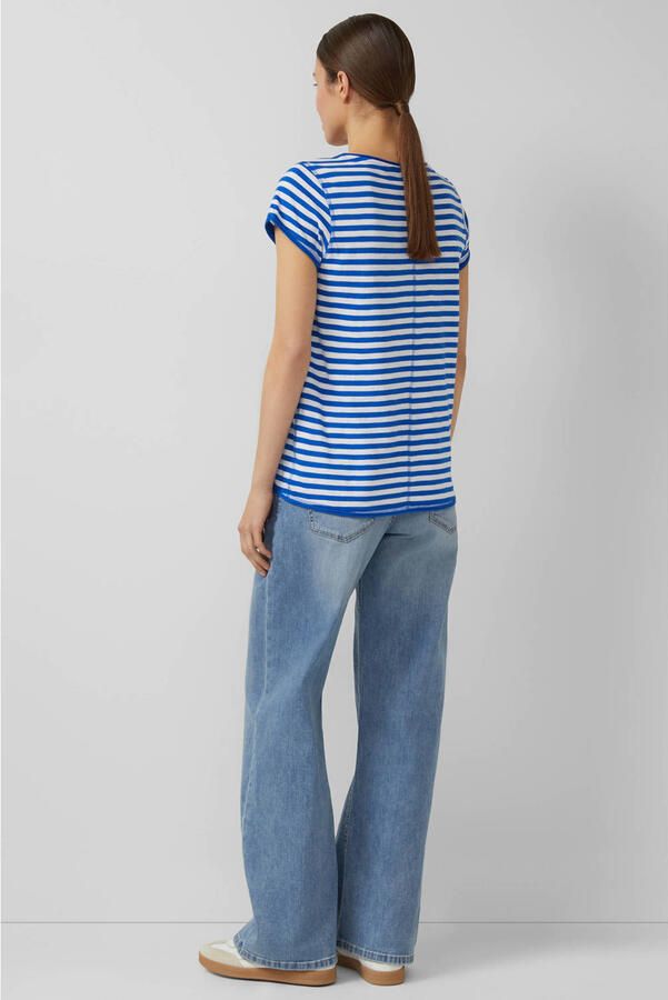 S.Oliver RED LABEL regular fit T-shirt van katoen met gevlamd garen - Foto 2