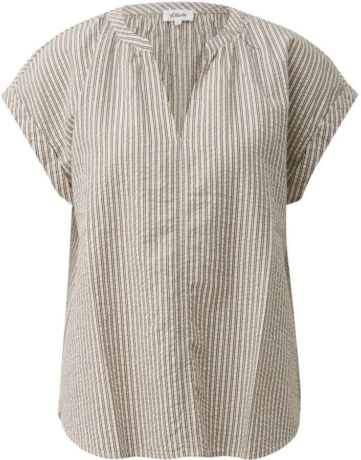 S.Oliver RED LABEL regular fit blouse met korte mouwen van puur katoen