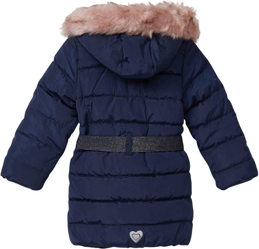S.Oliver RED LABEL Junior Gewatteerde jas met glitterriem en afneembare capuchon