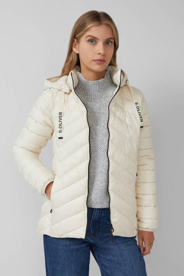 S.Oliver RED LABEL Shaped fit gewatteerd jack met labelprint - Foto 3