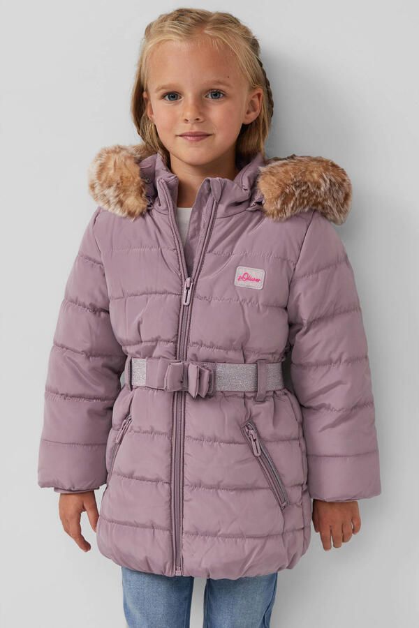 S.Oliver RED LABEL Shaped fit gewatteerde lange jas met imitatiebont - Foto 3