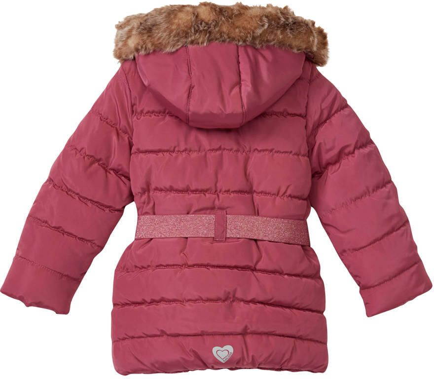 S.Oliver RED LABEL Junior Gewatteerde jas met glitterriem en afneembare capuchon