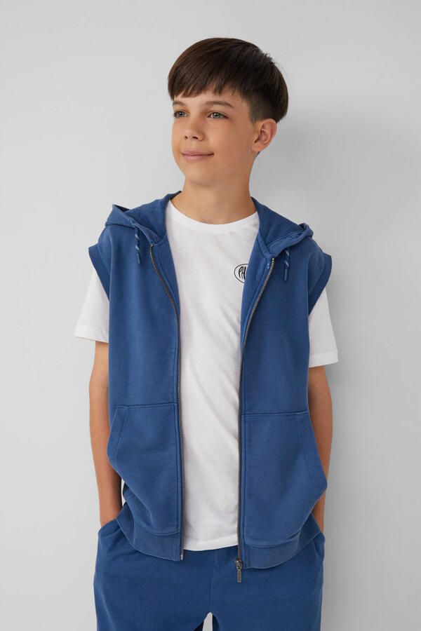 S.Oliver RED LABEL Regular fit sweatgilet van katoenmix - Foto 2