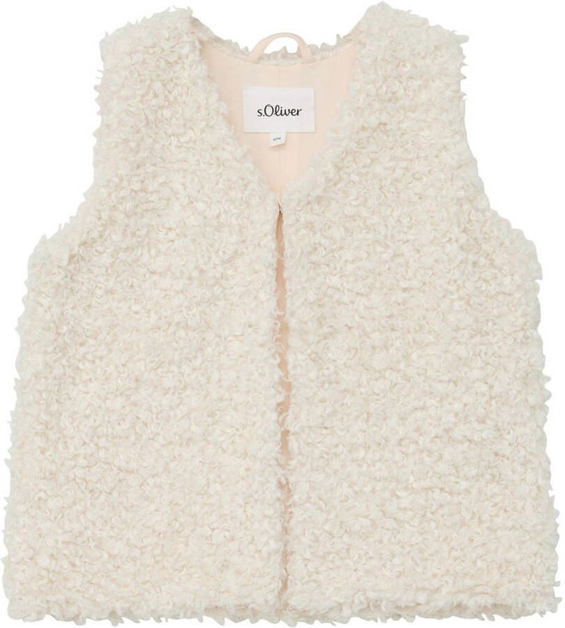 S.Oliver RED LABEL Regular fit gilet van teddybont met effectgaren - Foto 1