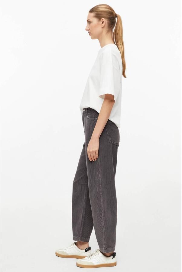 S.Oliver high barrel corduroy broek antraciet - Foto 2