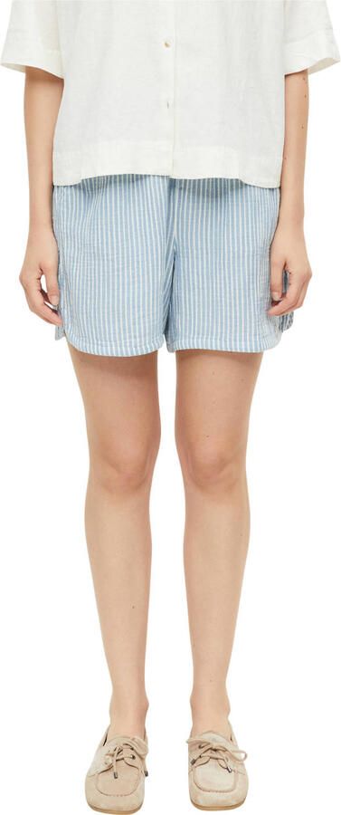 S.Oliver high waist regular fit casual gestreepte short lichtblauw