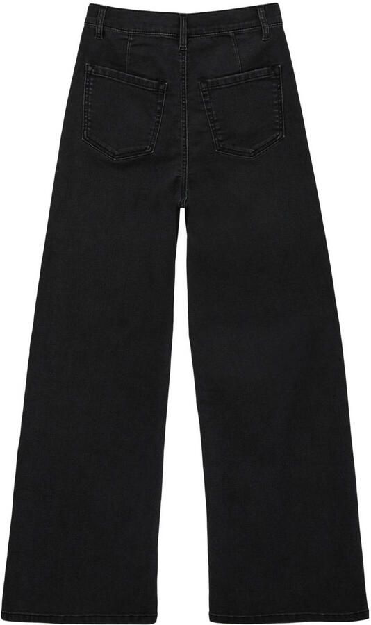 S.Oliver high waist wide leg jeans antraciet Zwart Meisjes Stretchdenim 152