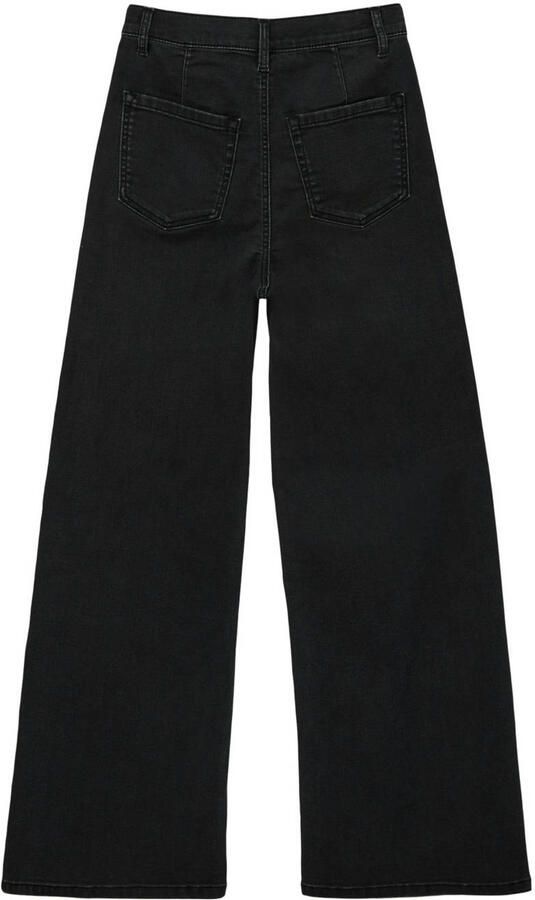 S.Oliver high waist wide leg jeans black denim Zwart Meisjes Stretchdenim 134