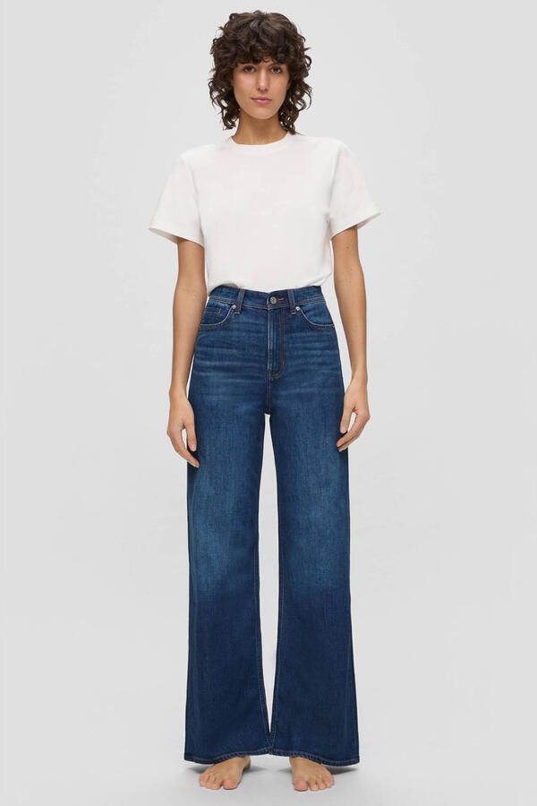 S.Oliver RED LABEL Loose fit wide leg jeans met studs model 'SURI'