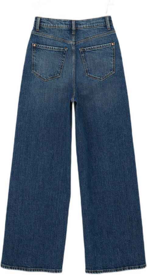 S.Oliver high waist wide leg jeans dark blue denim Blauw Effen 140 - Foto 3
