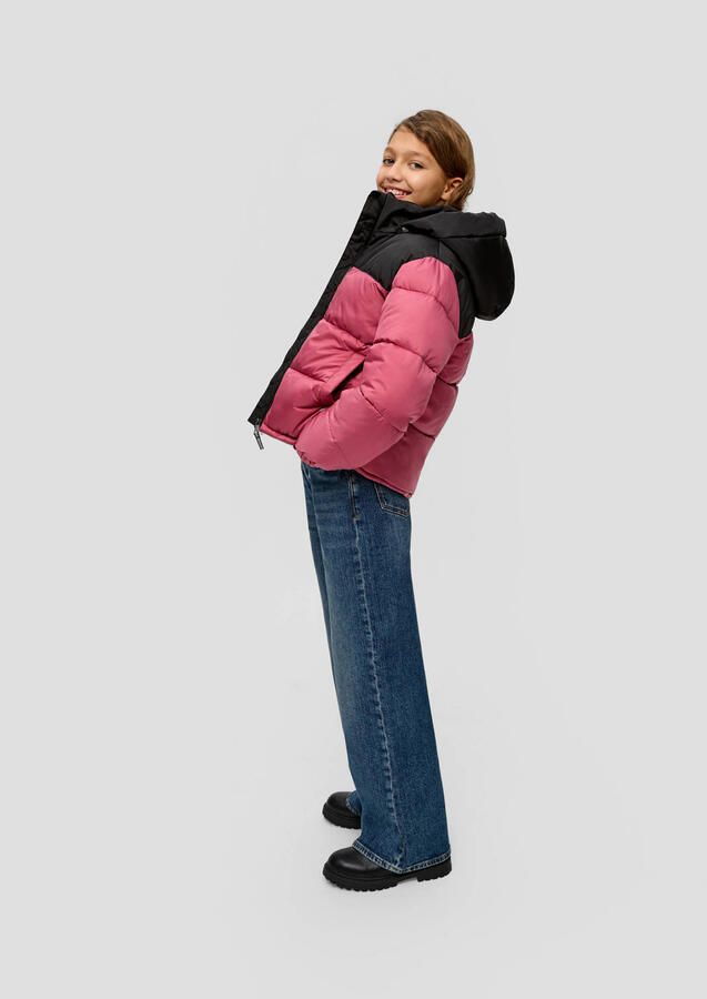 S.Oliver high waist wide leg jeans dark blue denim Blauw Effen 140