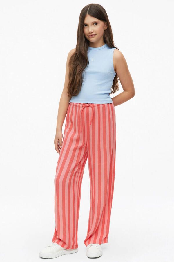 S.Oliver high waist gestreepte casual broek roze - Foto 3