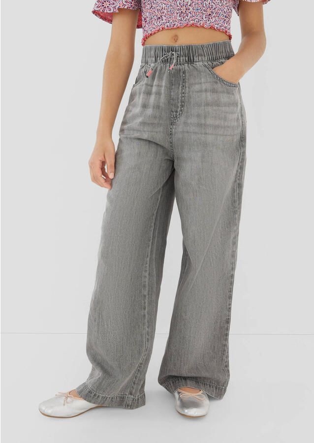 S.Oliver high waist wide leg jeans grey denim