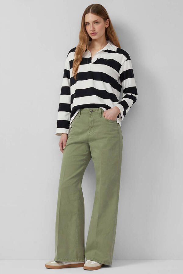 S.Oliver high waist wide leg jeans kaki - Foto 2